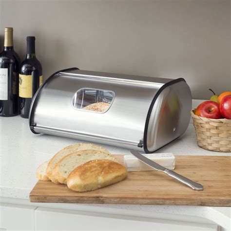 stainless steel bread box walmart|stainless steel countertop bread box.